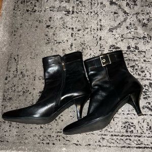 Enzo Angiolini Eababy Black Leather Booties
